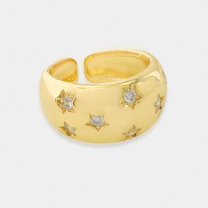 NEW 18K Gold Statement Stars Ring